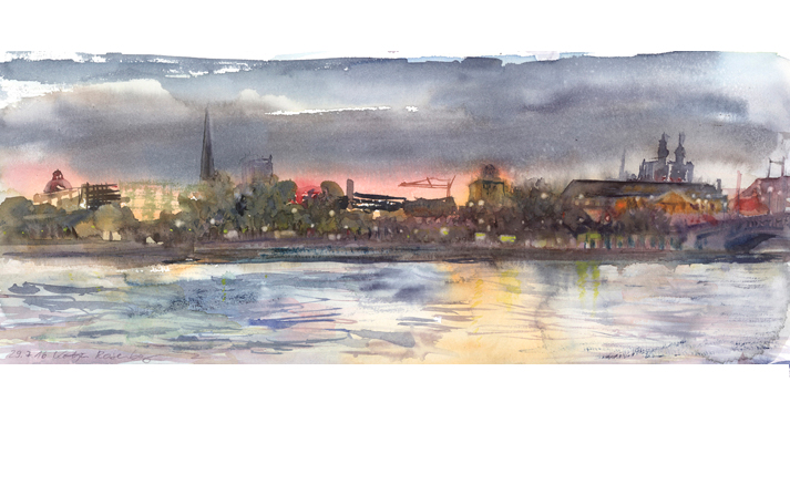 Abendstimmung am Rhein