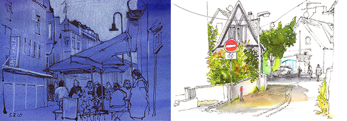 Urban Sketching am Abend Urban Sketching am Abend